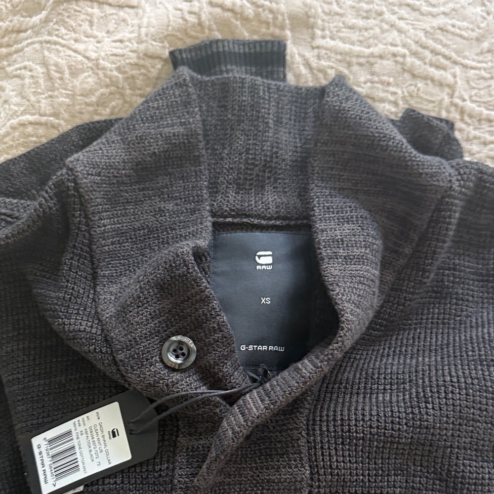 G-Star Men's Dark Gray Zip-Up Sweater